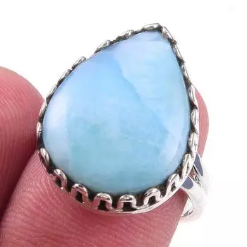 Кольцо в подарок из стерлингового серебра 925 пробы с драгоценным камнем ларимаром Natural Republic S.7 i2R92