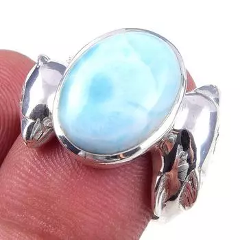 Кольцо в подарок из стерлингового серебра 925 пробы с драгоценным камнем из натурального ларимара Natural Republic S.6 p2r62
