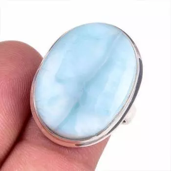 Кольцо в подарок из стерлингового серебра 925 пробы с драгоценным камнем ларимаром Natural Republic S.9 l8q97