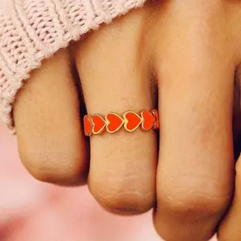 Кольцо в простом стиле, женское кольцо, кольцо на День святого Валентина, подарок на День святого Валентина для нее чёрный