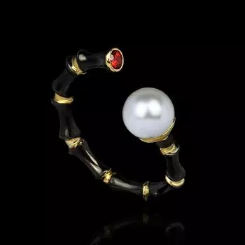 Кольцо в стиле геометрического панка с преувеличенным современным рисунком, черное золото, двухцветное, индивидуальное кольцо для женщин No. 6