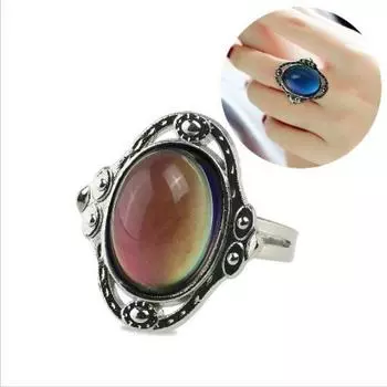 Кольцо в стиле ретро Magic Mood Ring Gem Heart Feeling Кольцо для изменения цвета Кольцо с регулируемой температурой 1 шт. 1 pc
