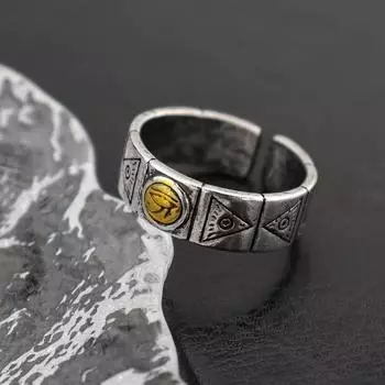 Кольцо в стиле ретро-панк для вечеринки Horus Eye of God для мужчин, индивидуальное регулируемое кольцо, подарочные аксессуары