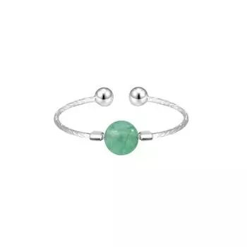 Кольцо в стиле ретро с круглыми бусинами из нефрита Хотан, модное и универсальное, элегантная леди, нежный темперамент, маленькое открытое кольцо из яшмы. opening adjustable