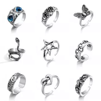 Кольцо в стиле ретро с совой, тотемное кольцо с головой орла, женское