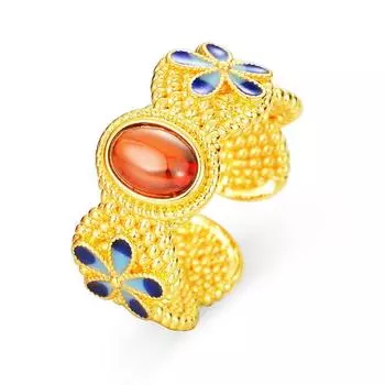 Кольцо в стиле суда, женское, легкое, роскошное, высокого класса, чувство ретро, новое китайское ювелирное изделие, открытое кольцо, ювелирное изделие в национальном стиле adjustable золотой