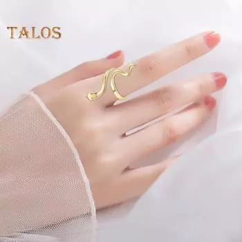 Кольцо в виде змеи для женщин и мужчин, регулируемый дизайн, гипоаллергенное, легкое, разомкнутое кольцо, винтажные ювелирные изделия, индивидуальное панк-кольцо золотистый