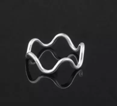 Кольцо Wave Stacking из твердого серебра 925 пробы, минималистское кольцо-миди, кольцо из стерлингового серебра 925 пробы, минималистские кольца, серебряные ювелирные изделия, подарок ей 5 US