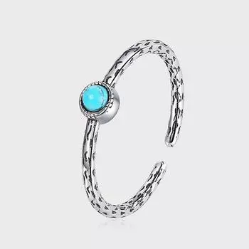 Кольцо Welfare S925 Sterling Silver Simple Bicurted Ring Female Niche Individual Cold Wind Retro Open Ring
