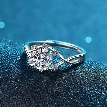 Кольцо Wind Chime, женское, Guochao, открытое кольцо с шестью звездами и бриллиантами, серебро S925, модное кольцо с поворотной рукояткой и бриллиантами opening adjustable