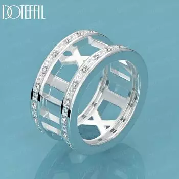 Кольцо X из стерлингового серебра 925 пробы, модные свадебные украшения 7#