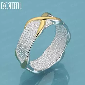 Кольцо X из стерлингового серебра 925 пробы с модным шармом для свадьбы 6#