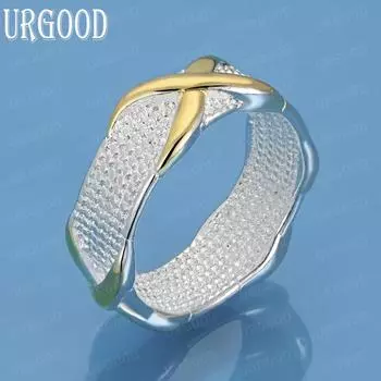 Кольцо X из стерлингового серебра 925 пробы с подвесками в форме сердца, модные свадебные украшения 6#