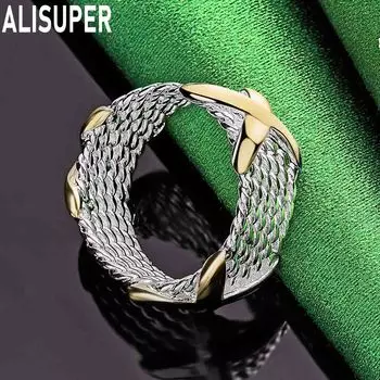 Кольцо X из стерлингового серебра 925 пробы с перламутровым золотом, модное, изящное, свадебное украшение 6#