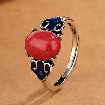 Кольцо «Яйцо Наньхун Жуйи» Кольцо в стиле ретро «Дворец с ветром»