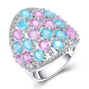 Кольцо YLKBTY для женщин 6(diameter:16.5mm) розовый/синий