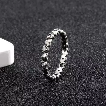 Кольцо Yousheng Lady на День святого Валентина, серебряное кольцо в форме сердца, украшение из кубического циркония, полированное, предложение руки и сердца, подарок на годовщину, безымянный палец, ювелирные изделия US 9