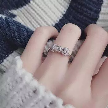 Кольцо Yousheng Lady, обручальное кольцо в форме банта из кубического циркония с полированной гладкой поверхностью, женское ювелирное изделие для выпускного вечера US 10