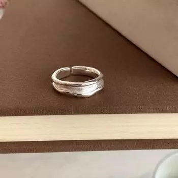 Кольцо Yousheng Lady Opening Ring, регулируемый размер, серебряный цвет, полированный сплав, текстурированное, ежедневное, женское, ювелирное изделие для клуба, вечеринки, фестиваля A