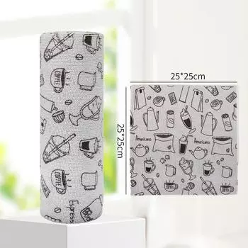 Кольцо зеленая микрофибра с принтом ручная рваная тряпка многофункциональная кухонная салфетка для мытья стола водопоглощающая утолщенная ленивая тряпка 25 * 25 (20 pieces/roll)