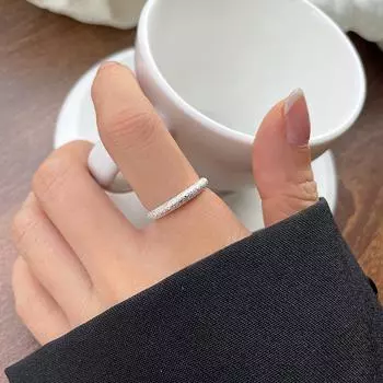 Кольцо женское Lan Zhi с цирконом-снежинкой, серебро 925 пробы - Простое, не тускнеющее украшение Adjustable