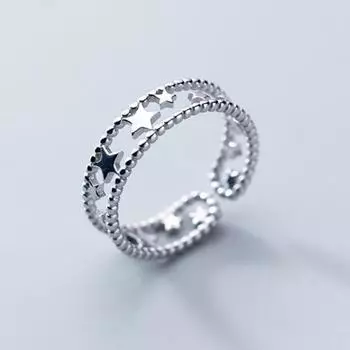 Кольцо женское простое трендовое звездное электрокардиограмма любовное кольцо модное нерегулярное темпераментное Ins аксессуары Opening adjustable