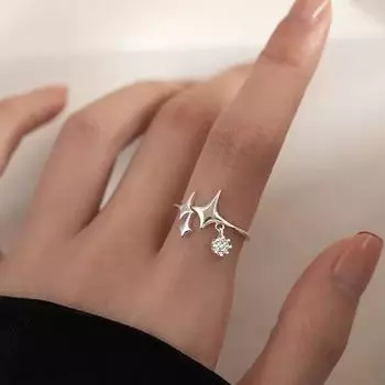 Кольцо женское с кисточкой неправильной формы, кольцо на указательный палец, кольцо на палец холодного ветра серебряный