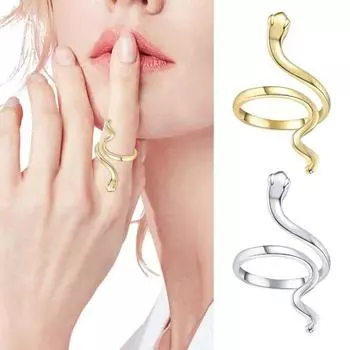 Кольцо змея для женщин и мужчин, регулируемый дизайн, не вызывает аллергии, легко устанавливается, открытое кольцо