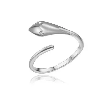 Кольцо-змея из титановой стали, модное, регулируемое, из нержавеющей стали, изящная металлическая глянцевая поверхность Opening adjustable