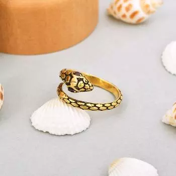 Кольцо Змея с натуральным родолитом, серебро 925 пробы, окисленное кольцо, размер 7, США 7 US