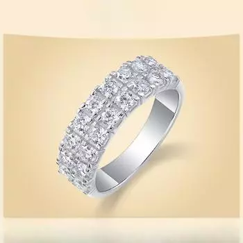 Кольцо «Звездное небо» из серебра 925 пробы с закрытым кольцом из муассанита US code No. 5