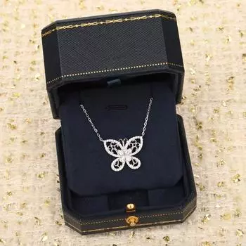 колье-бабочка из серебра 925 пробы, износостойкие ювелирные изделия высокого класса, первоклассная технология гальванопокрытия, не представляющая химической опасности