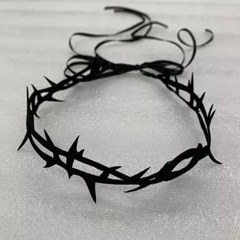 Колье-чокер из бархата «Шипы» для женщин, винтажная цепочка на ключицу, готическая девушка, украшения на шею, аксессуары чёрный