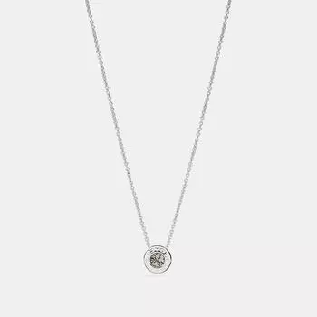Колье Coach Open Circle с камнями, серебро