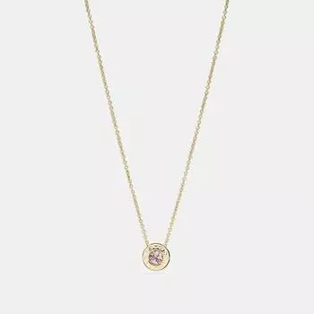 Колье Coach Open Circle с камнями, золотистый
