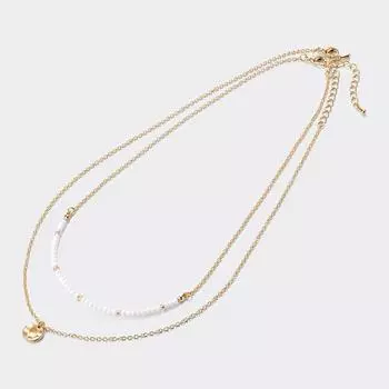 Колье GU by Uniqlo из бусин и металлических монет