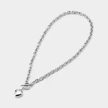 колье GU by Uniqlo с объемной цепочкой в форме сердца