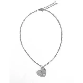 Колье Her Lab Silver, колье для пары, кулон «Любовь», складное колье, комплект, изысканный подарок серебряный