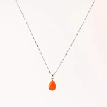 Колье из натурального камня агата, серебряная цепочка