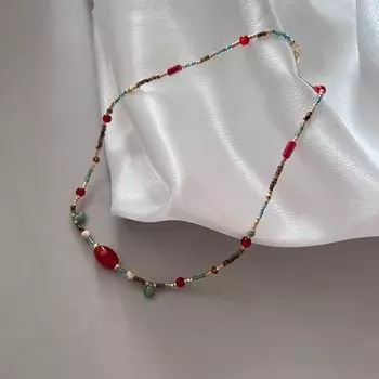 Колье Mihmily из натурального агата, ретро и модно