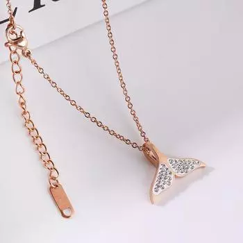 Колье на ключицу из титановой стали и розового золота