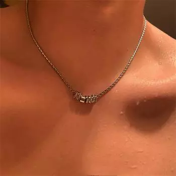 Колье-подвеска с кольцом из бриллиантов, холодный ветер, мужское и женское, дизайн легкой роскоши, модный темперамент, цепочка для ключицы