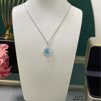 Колье с голубым бриллиантом в виде ледяного цветка, высококачественное модное колье Seiko в европейском и американском стиле, высококачественные ювелирные изделия