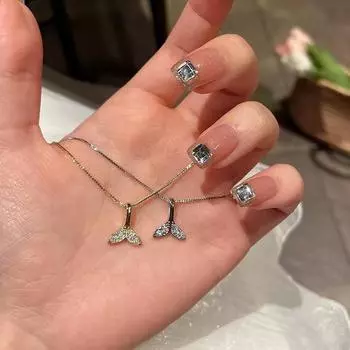 Колье с хвостом дельфина, ожерелье для женщин и девочек, вечерние ювелирные изделия, подарок, кулон, цепочка на ключицу золотой