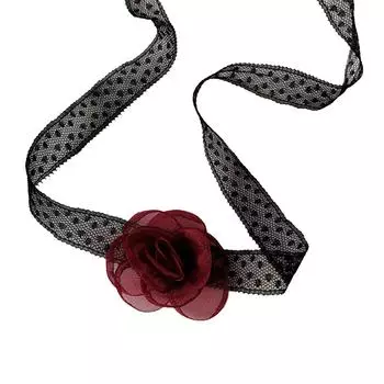 Колье с розой и камелией, кружевное колье с цветком, повязка для волос, женское колье с цветком, ожерелье с кружевным цветочным воротником, бархатное колье 2