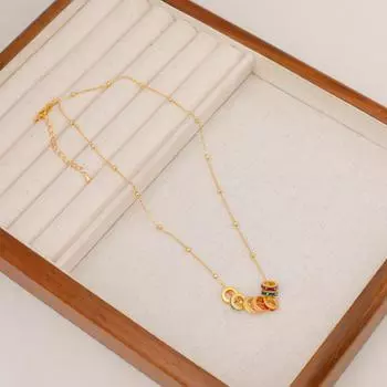 Колье в стиле ретро с французской эмалью цвета допамина