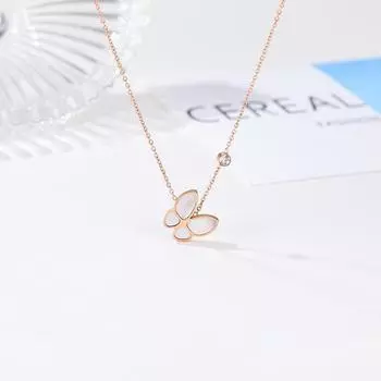 Колье White Fritillaria Light, роскошное нишевое дизайнерское колье из розового золота