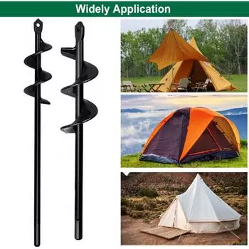 Колья для палатки Земляной шнековый бур 17,7-дюймовые земные долота с удлиненной спиралью Колья для грунта для тяжелых условий эксплуатации 22cm