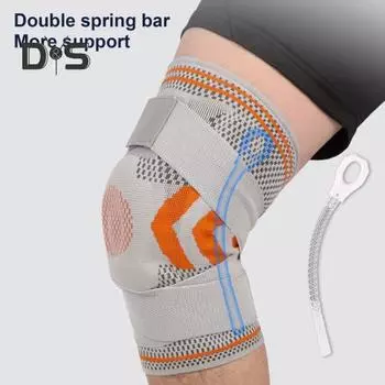 Коленный бандаж, компрессионные рукава, обертывания от боли в колене для разрыва мениска, артрита, стабилизатор надколенника, фитнеса, езды на велосипеде, эластичная поддержка колена M черный серый