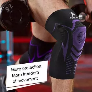 Коленный бандаж Портативный Мягкий Долговечный XL черный серый